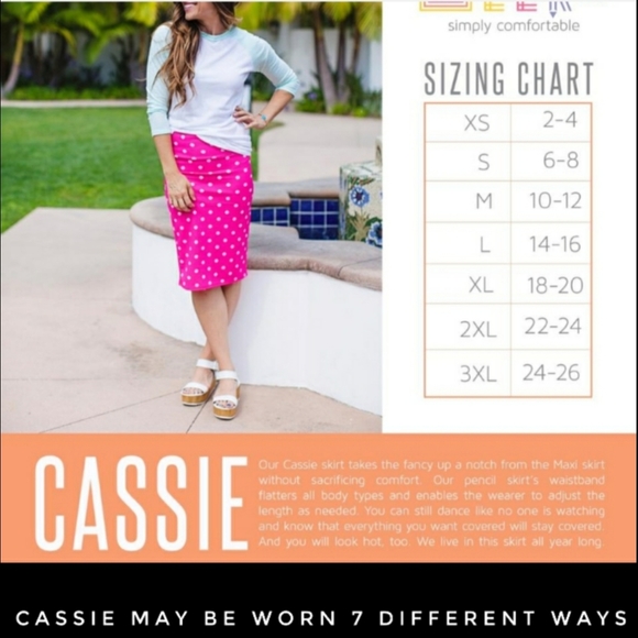 Lularoe Skirt Size L Cassie Midi Stretch NWOT - Picture 7 of 10